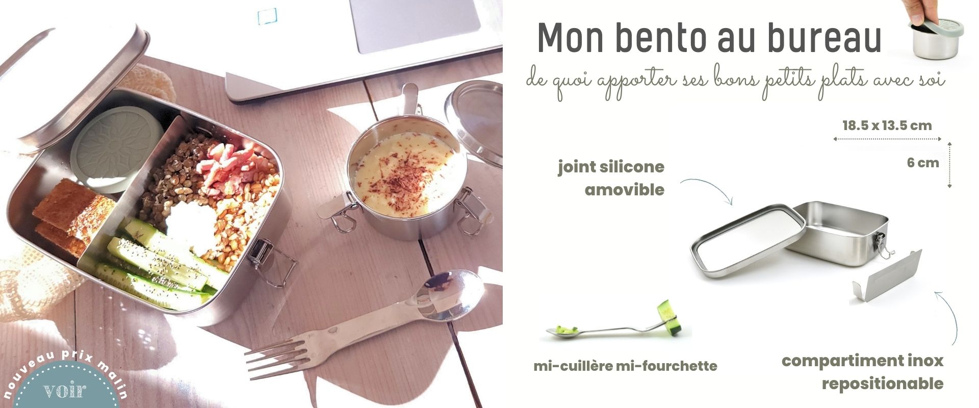 Choisir un bento inox pour ses repas &agrave; emporter sans plastique sur sans-bpa.com avec Joli MOnde